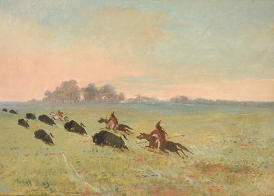 Comanche-indianer jagar bufflar av George Catlin