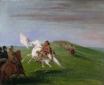 Comanche möter dragonerna av George Catlin
