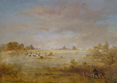 Älg som betar på en höstprärie, 1846-1848. av George Catlin