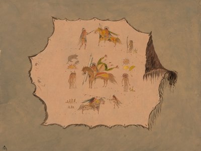 Faksimil av en Pawnee doktorsrock med fantastiska professionella mönster, 18611869. av George Catlin