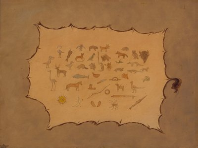 Faksimil av en Ojibbeway-rock, 18611869. av George Catlin