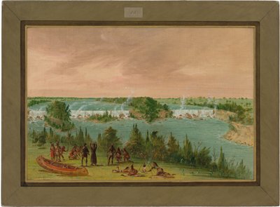 Fader Hennepin och följeslagare vid St. Anthonyfallen. 1 maj 1680 av George Catlin