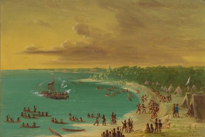 Första seglingen av Griffin på Lake Erie. 7 augusti 1679, 18471848. av George Catlin