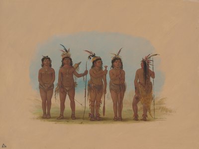 Fem karibiska indianer, 18541869. av George Catlin