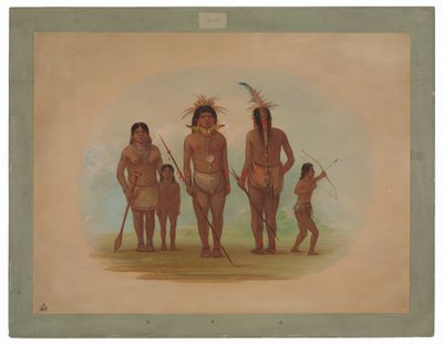 Fem Iquito-indianer av George Catlin