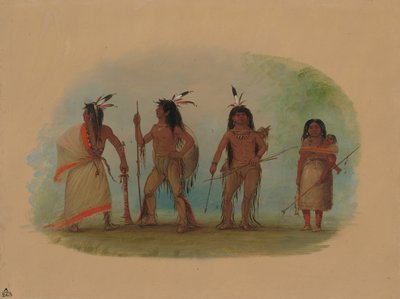 Fyra Apachee-indianer, 18551869. av George Catlin