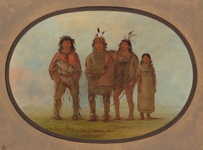 Fyra dogribindianer, 18551869. av George Catlin