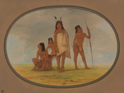 Fyra platthåriga indianer, 18551869. av George Catlin