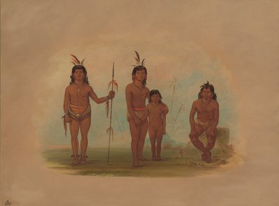 Fyra goo-a-give indianer, 18541869. av George Catlin