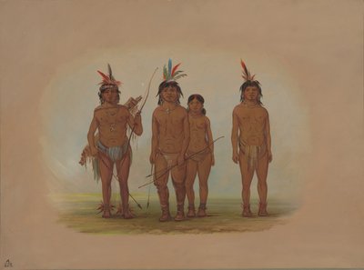 Fyra Macouchi-indianer, 18541869. av George Catlin