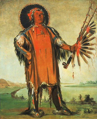 Ha-na-tá-nu-maúk, varghövding, stamhövding, 1832. av George Catlin
