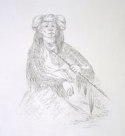 Ha-wan-je-tah (Det enda hornet) 1852 av George Catlin