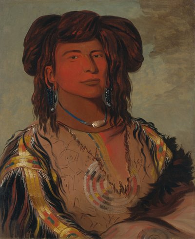 Ha-wón-je-tah, One Horn, överhuvud för Miniconjou-stammen av George Catlin