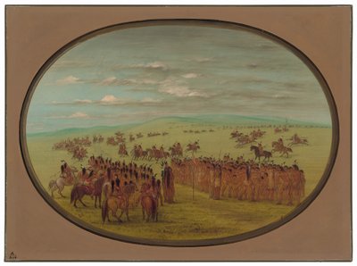 Hästkapplöpning - Minatarrees av George Catlin