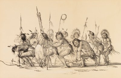 Indianer i en cirkel, dansande - nr. 30 av George Catlin