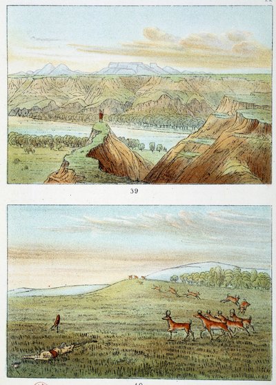 Indians of America: jakt på antilop Gravyr av George Catlin (1794-1872) av George Catlin