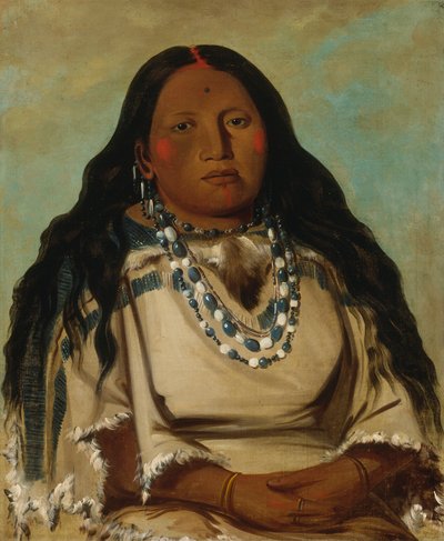 Kah-béck-a, tvillingen, hustru till Bloody Hand av George Catlin