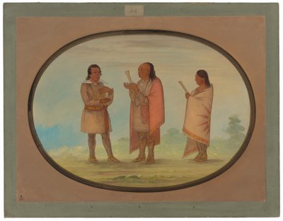 Kickapoo-indianer predikar och ber av George Catlin