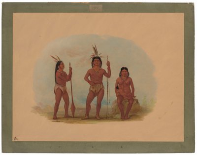 Klahoquaht-hövding, hans fru och son av George Catlin