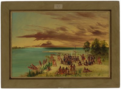 La Salle gör anspråk på Louisiana för Frankrike. 9 april 1682 av George Catlin