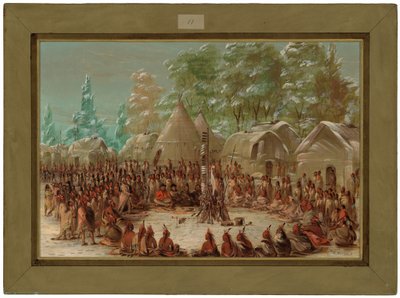 La Salles sällskap festade i illinoisfolkets by. 2 januari 1680 av George Catlin