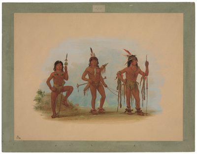 Lengua medicinman med två krigare av George Catlin