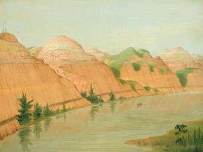 Magnificent Clay Bluffs, 1800 Miles ovanför St. Louis, 1832. av George Catlin