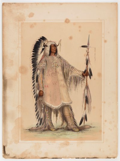 Mah-to-toh-pa, mandanhövdingen av George Catlin