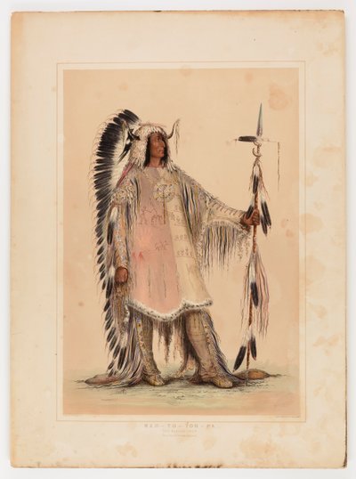 Mah-to-toh-pa, mandanhövdingen av George Catlin