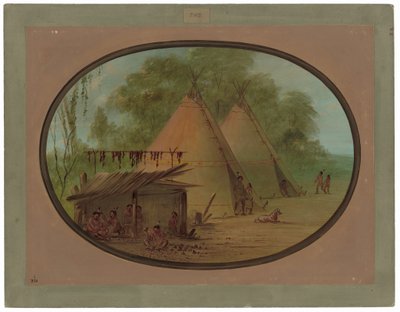 Att göra Flinta pilspetsar - Apachees av George Catlin