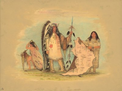 Mandans krigschef med sin favoritfru, 18611869. av George Catlin