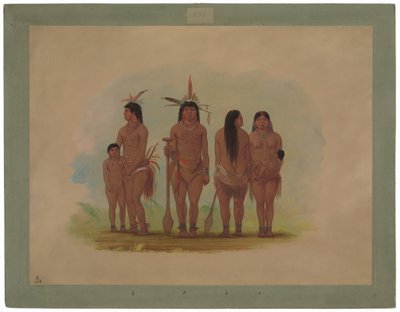 Medlemmar av Payaguas-stammen av George Catlin