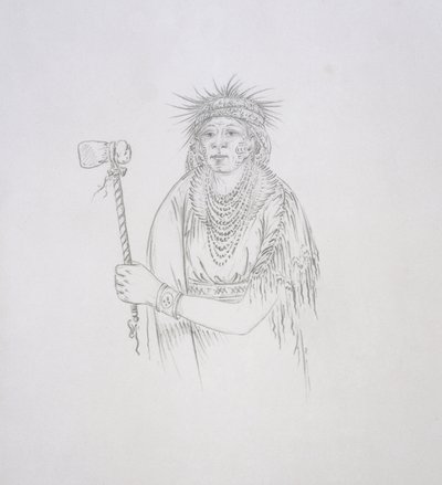Men-son-se-a (Vänsterhanden) 1852 av George Catlin