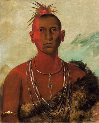 Náh-se-ús-kuk, Virvlande Åska, Black Hawks äldste son av George Catlin