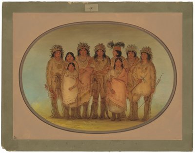 Nio Ojibbeway-indianer i London av George Catlin