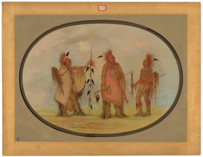 Osage Chief med två krigare av George Catlin