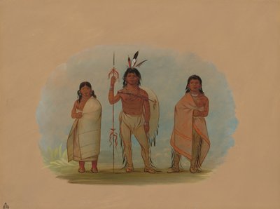 Ottawa Chief, His Wife, and a Warrior, 18611869. av George Catlin