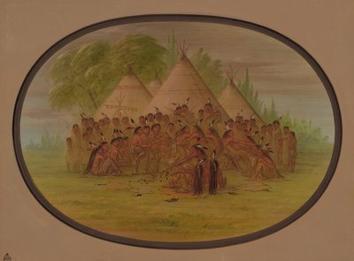 Pipdans - Assinneboine, 18611869. av George Catlin