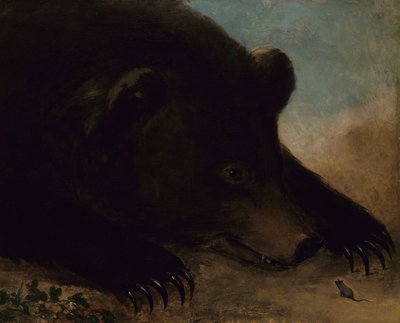 Porträtt av en grizzlybjörn och en mus, naturlig storlek av George Catlin