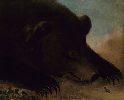 Porträtt av en Grizzlybjörn och en mus, naturlig storlek, 1846-1848. av George Catlin