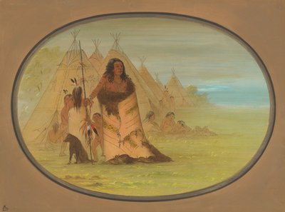 Puncah-chef omgiven av sin familj, 18611869. av George Catlin