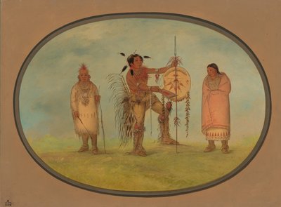 Saukie Warrior, His Wife, and a Boy, 18611869. av George Catlin