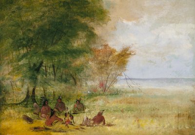 Sioux Indian Council, hövdingar i djupgående överläggningar av George Catlin