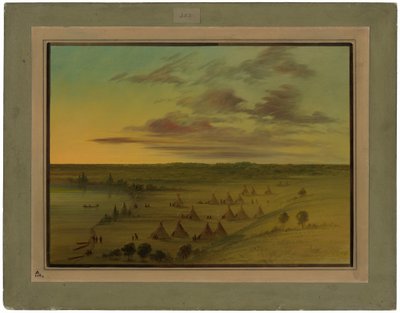 Sioux Village - Svansjön av George Catlin