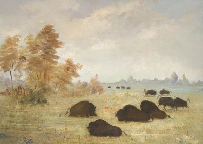 Stalking Buffalo, Arkansas av George Catlin
