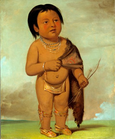 Tcha-aés-ka-ding, sonson till Buffalo Bulls ryggfett av George Catlin