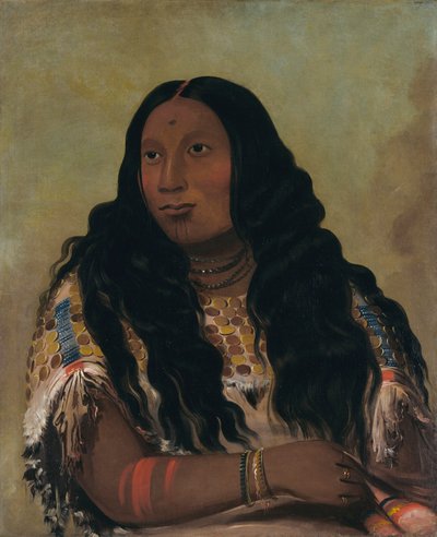 Tchón-su-móns-ka, Sand Bar, hustru till handelsmannen François Chardon av George Catlin