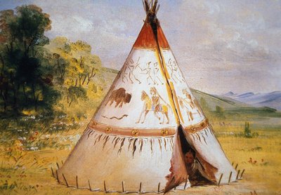 Teepee of the Crow Tribe, ca 1850 (olja på duk) av George Catlin