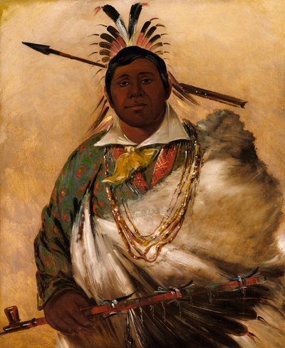Téh-ke-néh-kee, Black Coat, en hövding av George Catlin
