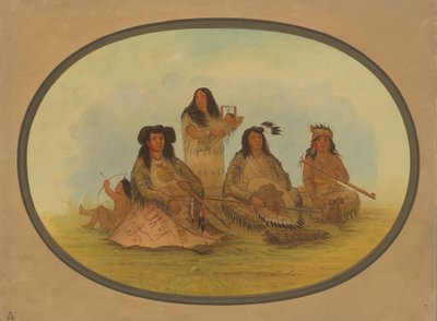 Sioux-hövdingen med flera indianer, 18611869. av George Catlin